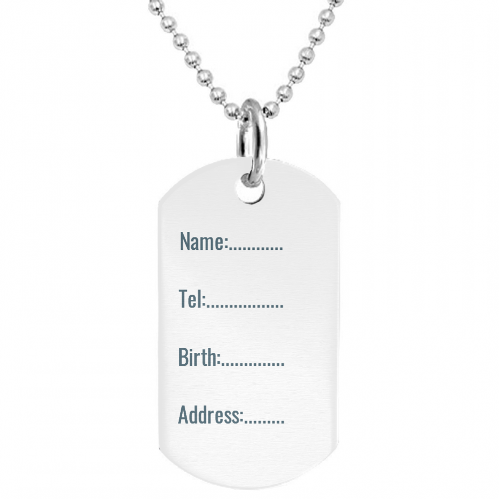 Medaglietta Collana Militare Personalizzata con Nome , della t