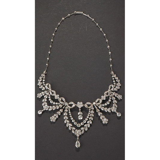 Collana da donna con catena in oro bianco 14 carati con diamanti scintillanti da 39 ct