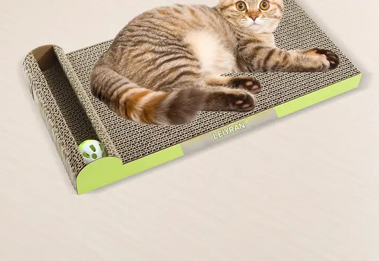 Tiragraffi per gatti in cartone, tiragraffi per gatti resistente all'usura e ispessito (inclusa palla giocattolo), divano per gatti