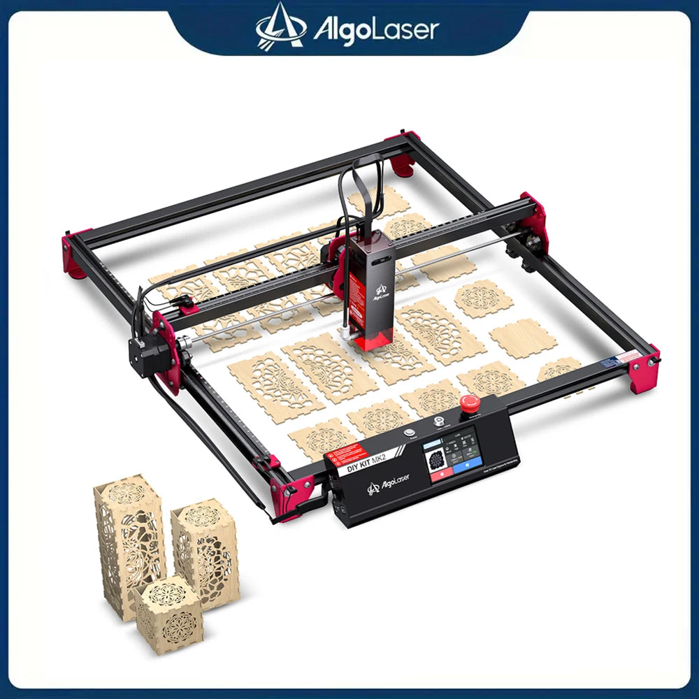 AlgoLaser DIY KIT MK2 Incisore laser Potenza di uscita 10 W, touch screen a colori da 3,5", controllo offline dell'app, strumento di taglio per incisore fai da te