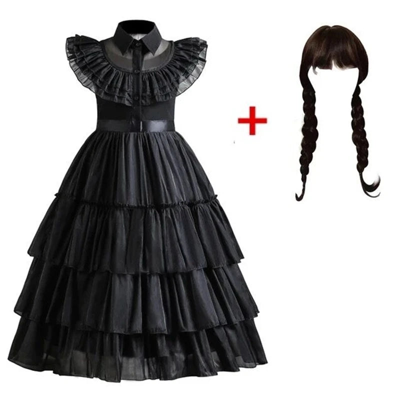Mercoledì Addams ,Costume da Carnevale /Halloween .Abiti per bambini