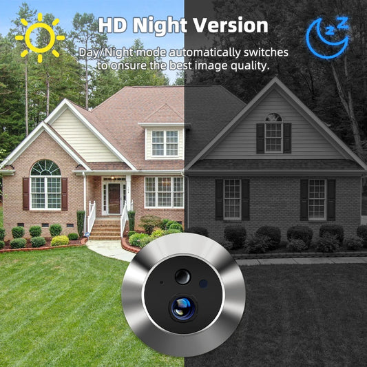 Tuya 2.4G 2MP Smart WiFi Doorbell with Camera Auto Detection Peephole Door Camera Alexa Google Wireless Doorbell for Home
