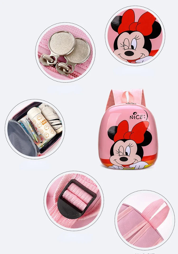 Borsa da scuola Mickey Mouse carina impermeabile ad alta capacità con guscio rigido