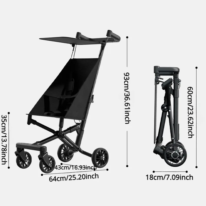 Passeggino Coast Rider leggero e compatto con tettuccio, ruote morbide, facili da piegare con una mano