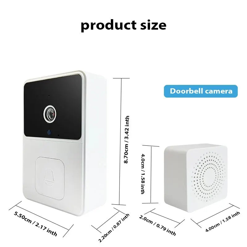 Campanello video WiFi Telecamera Campanello intelligente wireless visivo Visione notturna Audio bidirezionale Archiviazione su cloud Campanello per porta di sicurezza