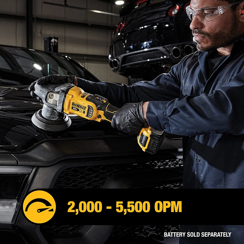 DEWALT DCM848 Lucidatrice orbitale a batteria Velocità variabile Casuale 20V MAX 5 pollici Motore senza spazzole per auto Lucidatrice per ceretta di bellezza