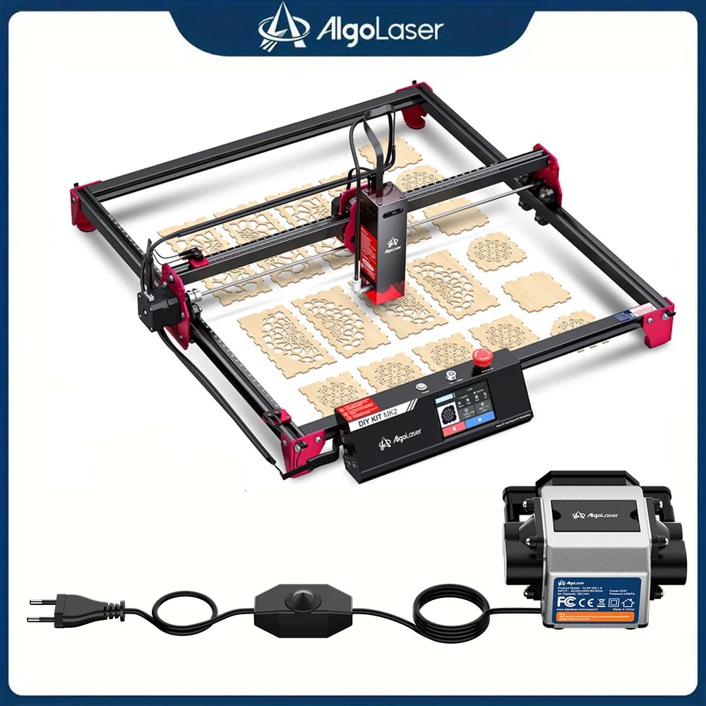 AlgoLaser DIY KIT MK2 Incisore laser Potenza di uscita 10 W, touch screen a colori da 3,5", controllo offline dell'app, strumento di taglio per incisore fai da te