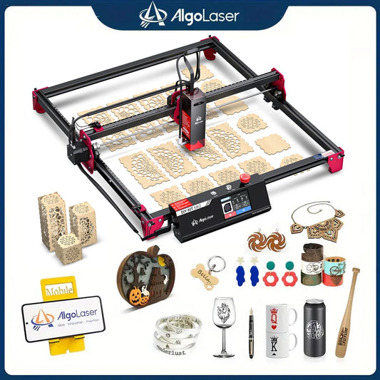 AlgoLaser DIY KIT MK2 Incisore laser Potenza di uscita 10 W, touch screen a colori da 3,5", controllo offline dell'app, strumento di taglio per incisore fai da te