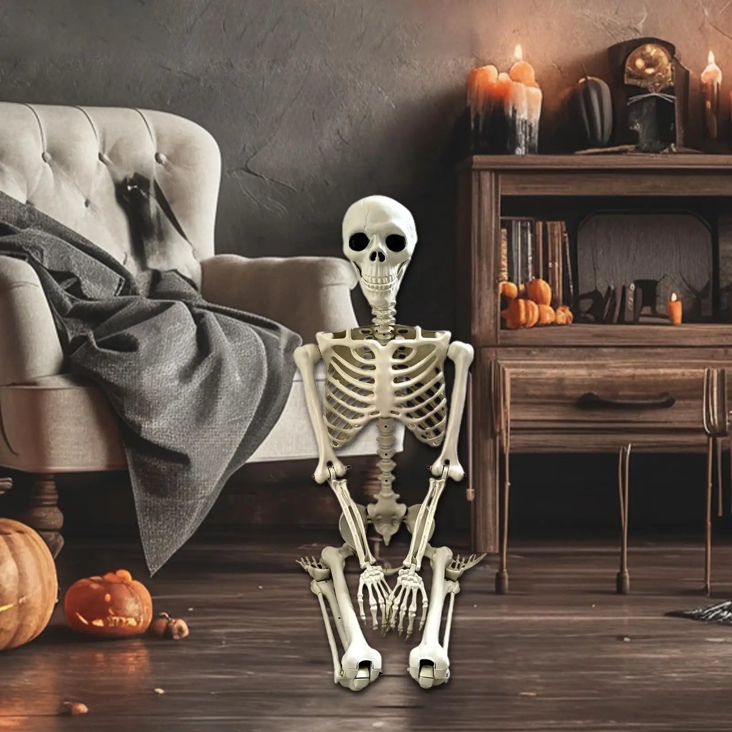 Scheletro di Halloween Scheletro umano a grandezza naturale con articolazioni snodabili