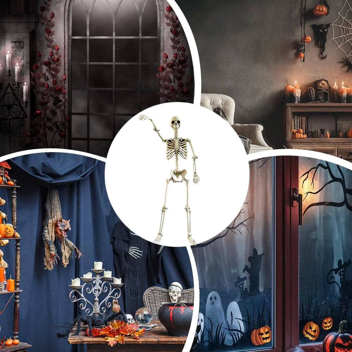 Scheletro di Halloween Scheletro umano a grandezza naturale con articolazioni snodabili