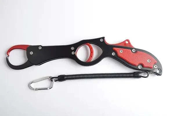 Portable Fish Clip Grip LipSPECIFICATIONSType: Fish GripOrigin: Mainland ChinaMaterial: AluminiumMaterial: AluminiumLength: 28.5CMColor: Red/Blue/BlackBrand Name: TOOLS DXFish GripInterMedia WorldI'M'"WorldPortable Fish Clip Grip Lip