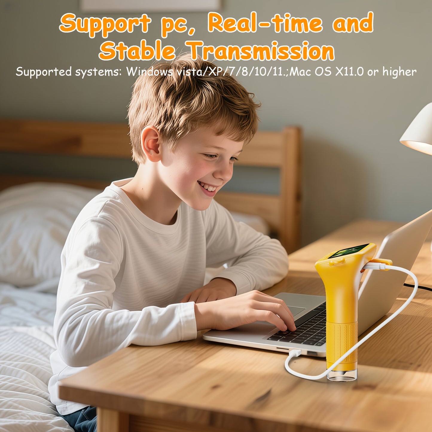 Microscopio digitale portatile RIVGOT con schermo IPS da 2 pollici 1000x, mini microscopio USB portatile tascabile HD compatibile con PC per l'educazione scientifica, regalo di compleanno divertente, giocattolo adatto per bam