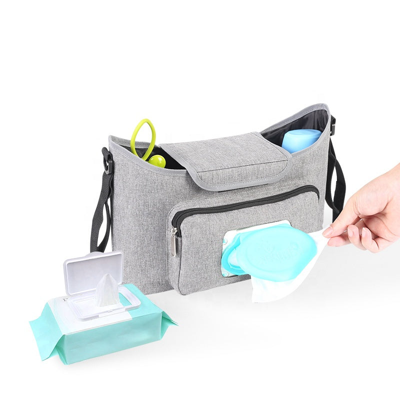 Light Weight Large Capacity Kodra Fabric Zipper Baby Diaper Stroller Organizer Bag