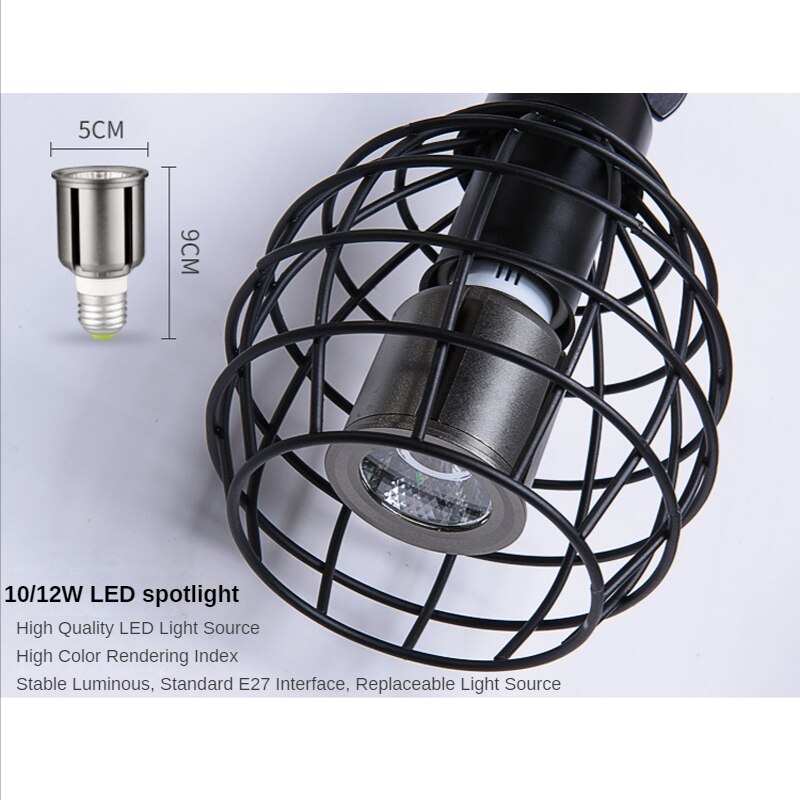 Track Spotlight LED Retro Industrial Style Track Light