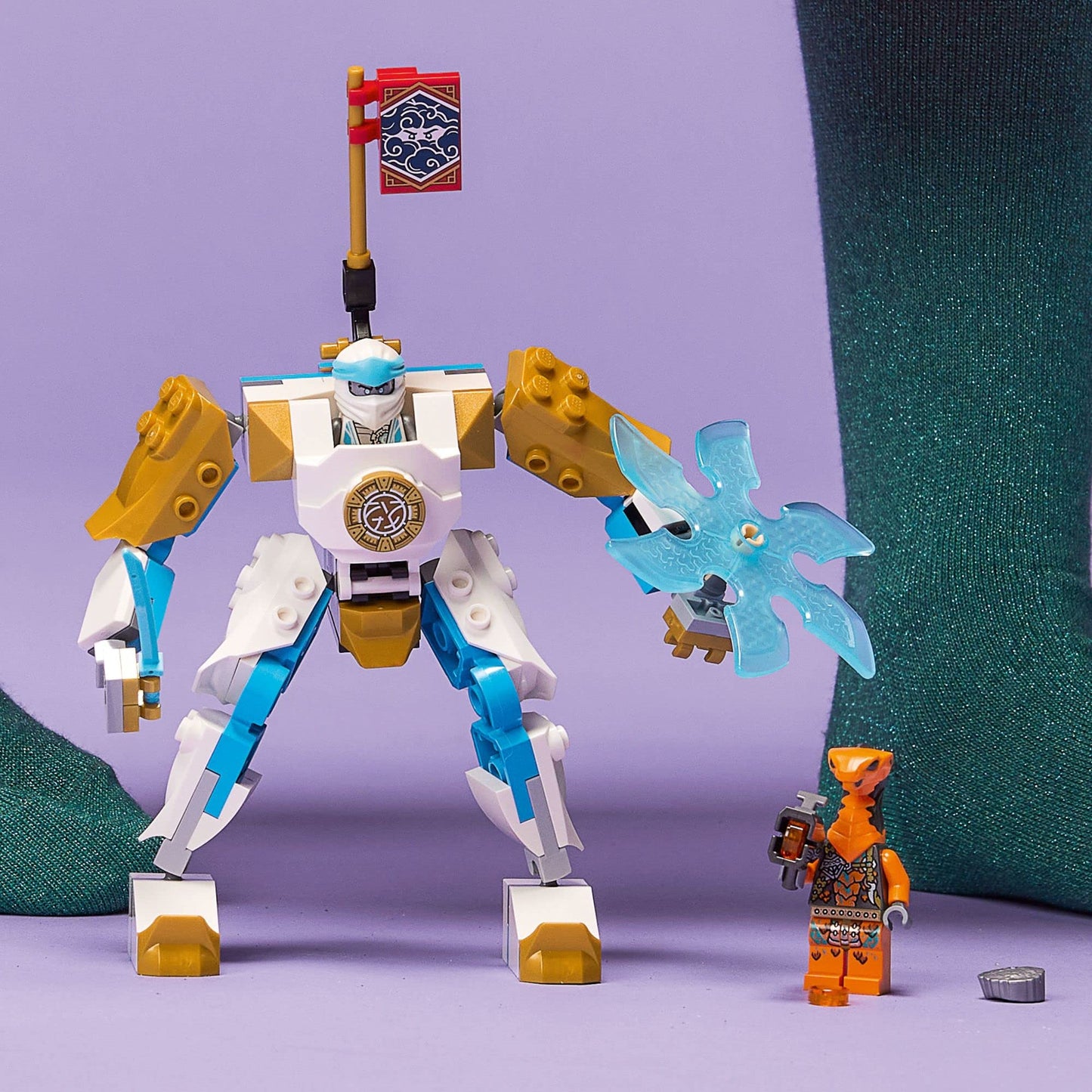 LEGO & Ninjago Zane’s Power Up Mech EVO 71761SPECIFICATIONSWarning: 6+yRecommend Age: 12+yPlastic Type: ABSPlastic Block Shape: Irregular ShapePhysical size: 12cm highPackaging size: 19.1cm x 14.1cm x 4.6cmOrigmattoncino LegoIntermedia WorldI'M'"WorldLEGO & Ninjago Zane’