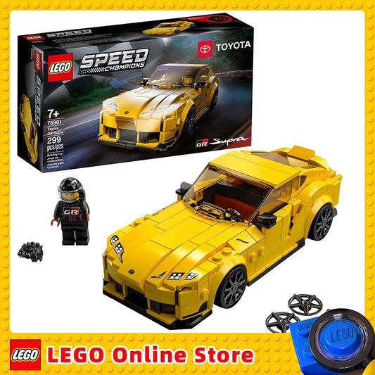 LEGO & Speed Champions Toyota GR Supra 76901SPECIFICATIONSWarning: 7+yRecommend Age: 12+yPlastic Type: ABSPlastic Block Shape: Irregular ShapePhysical size: 16cm long 7cm wide 4cm highPackaging size: 26.2cm x mattoncino LegoIntermedia WorldI'M'"WorldLEGO & Speed Champions Toyota GR Supra 76901