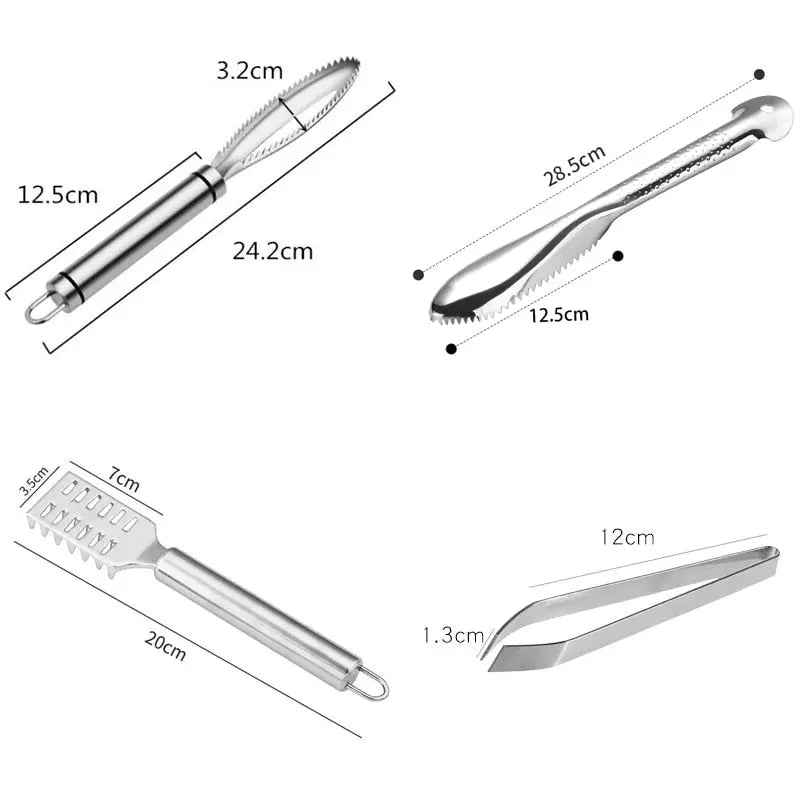 Stainless Steel Fish Scale Remover Cleaner Kitchen Fish Scaler Fish Skin Graters Cleaning Peeler for Kitchen Fish Cleaning Tools