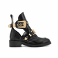 Exclusive - WOMEN-CRUSH Black Cutout Boots - Gold Buckles