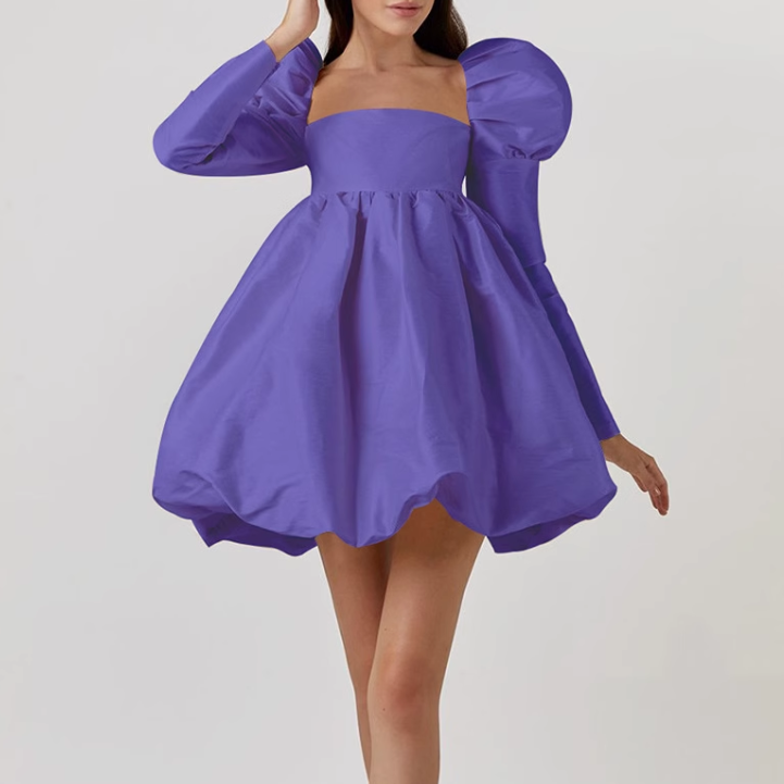 HEKRA Puff Sleeves Mini Dress