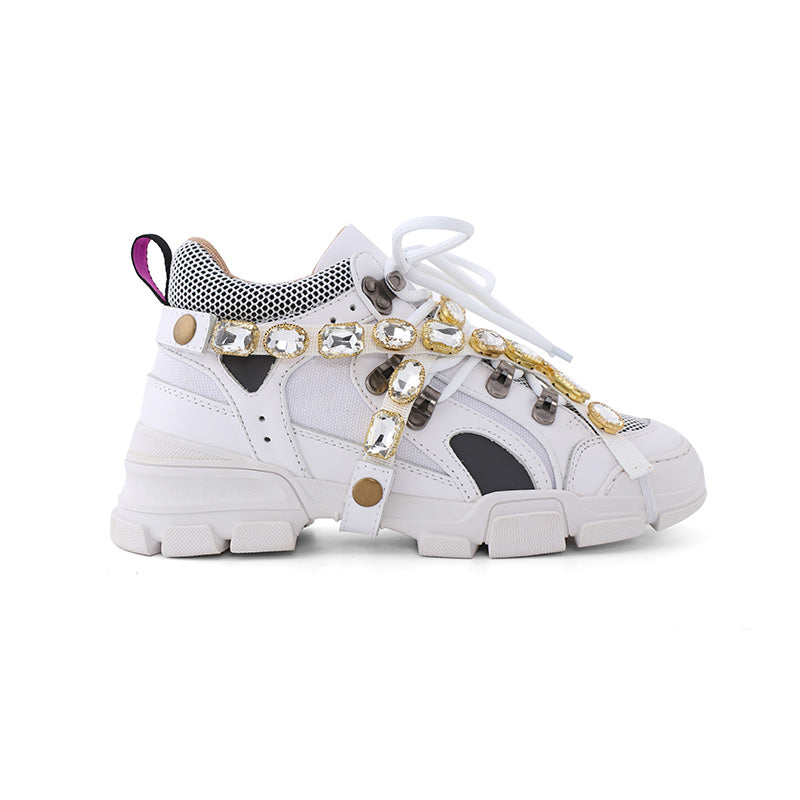 RAMAL Sneakers With Removable Crystal Jewelled Straps