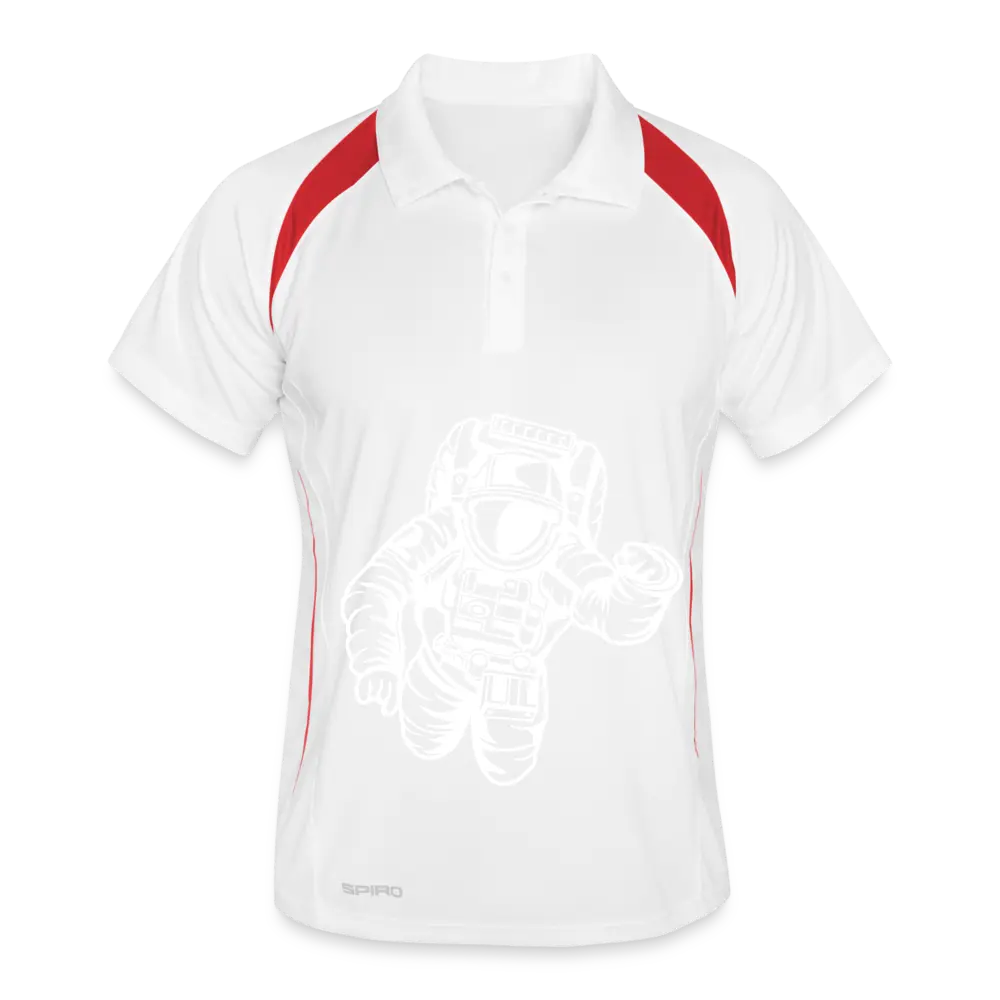 Polo traspirante per uomo - bianco/rosso