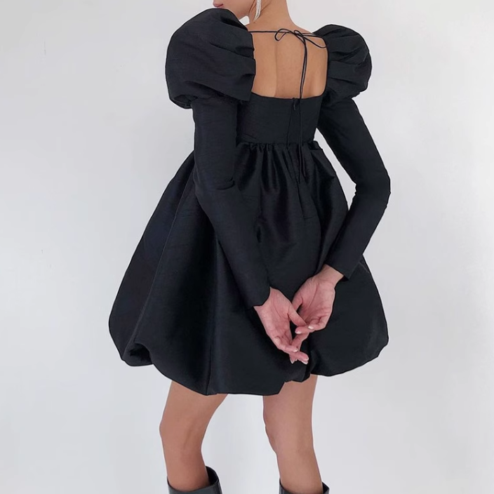 HEKRA Puff Sleeves Mini Dress