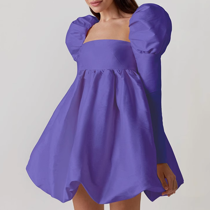 HEKRA Puff Sleeves Mini Dress