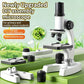 Kit microscopio didattico specifico per studenti - Microscopio scientifico con zoom 300X-1200X per uso interno, esterno e in laboratorio - Materiale PC resistente, ideale per biologia e tecniche di laboratorio, accessori per