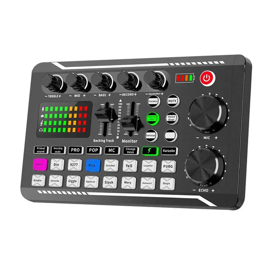 Scheda audio F998 Registrazione da studio professionale compatibile con Bluetooth per telefono PC Console di missaggio audio Amplificatore Mixer di musica dal vivo - Image #1