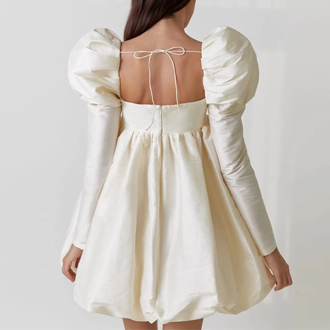 HEKRA Puff Sleeves Mini Dress