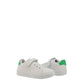 Scarpa sportiva bambino bianco verde con punta tonda e strappo