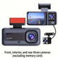 Tripla Fotocamera HD Visione Notturna - Scatola Nera DVR Auto a 3 Canali con Obiettivi Integrati Anteriore/Posteriore, Registrazione 1.3MP, Video in Loop 24h e Funzione Infrarossi