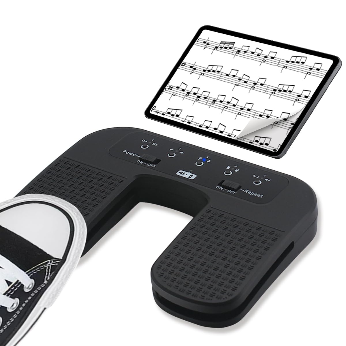 Pedale girapagina Bluetooth Tavsou per tablet smartphone ricaricabile .