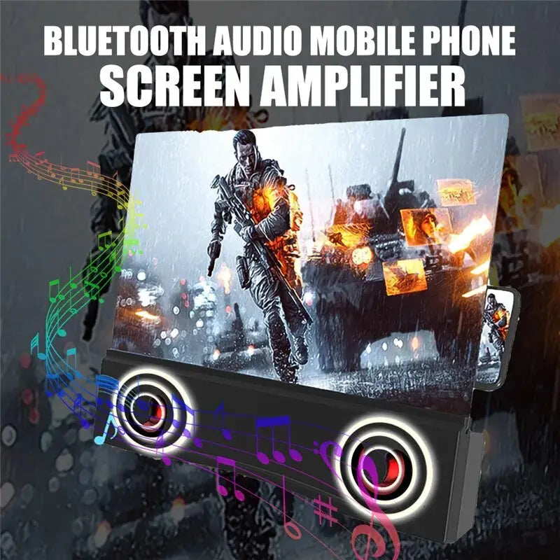 12 inch 3D Phone Screen Magnifier Bluetooth Stereo Speaker HD Video Amplifier Universal Compitable for Mobile Cell Phone - Image #2