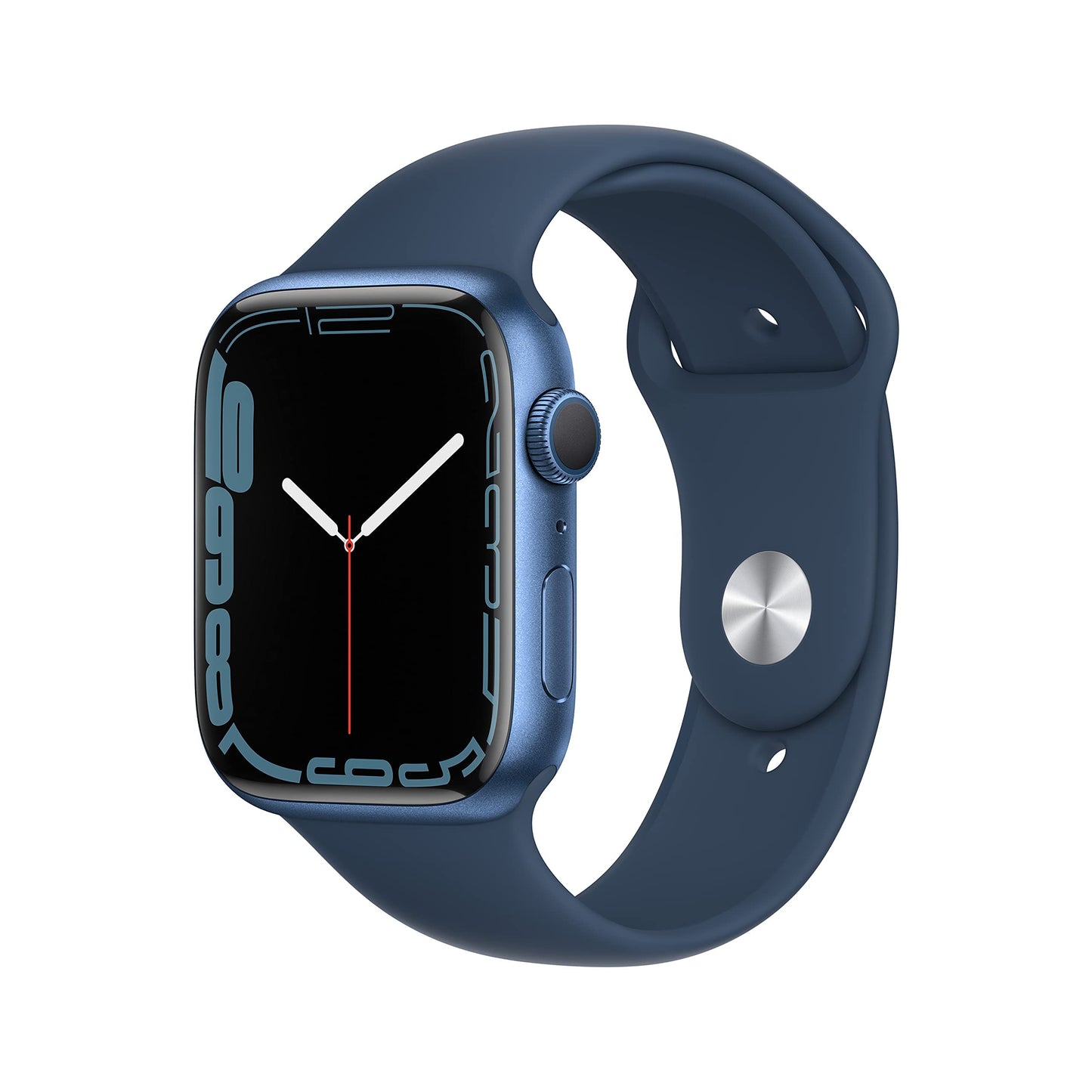 Apple Orologio Serie 7 (GPS, 45mm) - Cassa In Alluminio Blu con Cinturino Sportivo Abisso Blu - Regular (Ricondizionato)