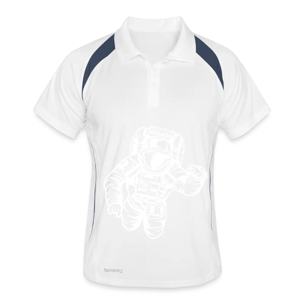 Polo traspirante per uomo - bianco/navy