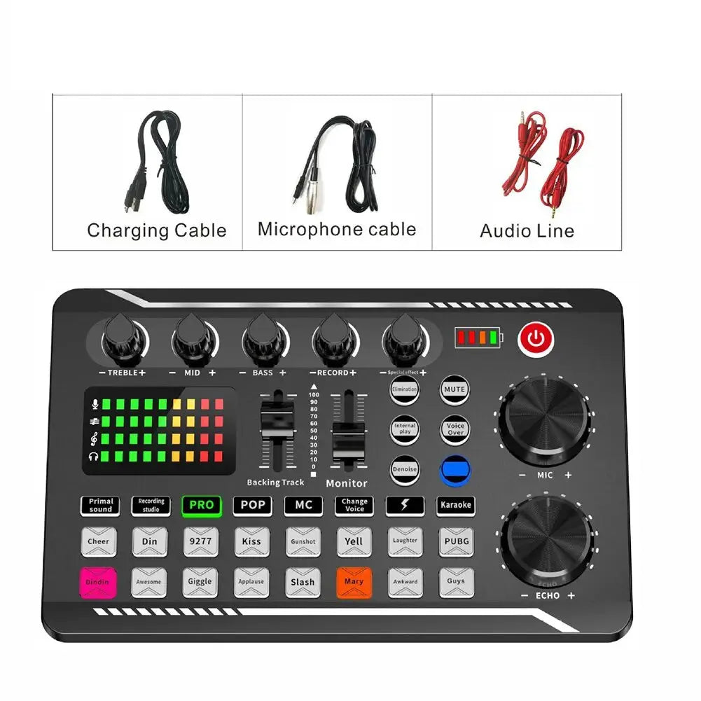 Scheda audio F998 Registrazione da studio professionale compatibile con Bluetooth per telefono PC Console di missaggio audio Amplificatore Mixer di musica dal vivo - Image #4