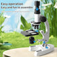 Kit microscopio didattico specifico per studenti - Microscopio scientifico con zoom 300X-1200X per uso interno, esterno e in laboratorio - Materiale PC resistente, ideale per biologia e tecniche di laboratorio, accessori per