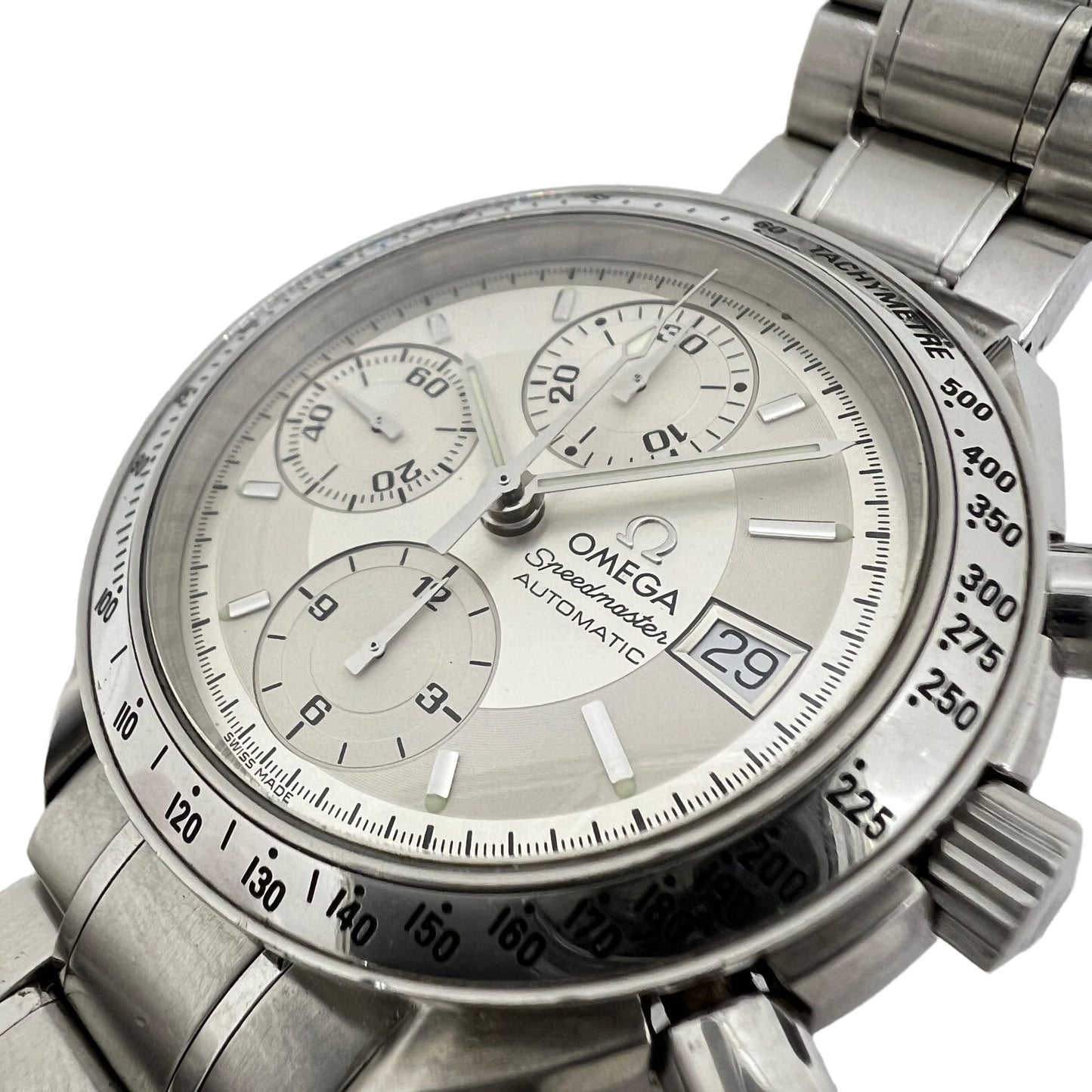 OMEGA SPEEDMASTER DATE SILVER DIAL CHRONO