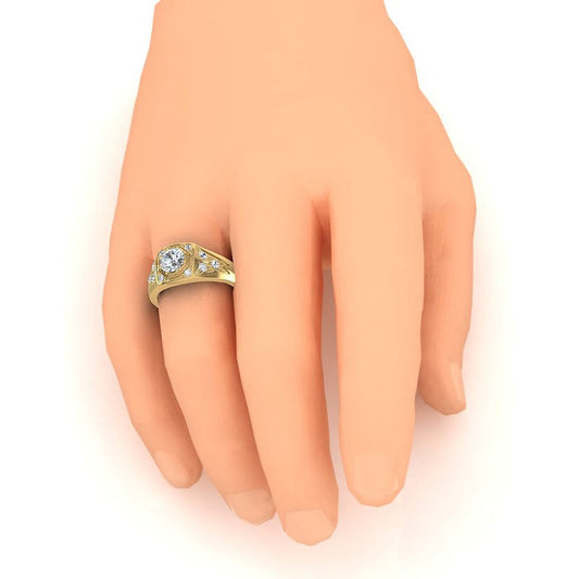 Men's Ring With Real Round Diamonds 1.50 Carat In 14K Gold