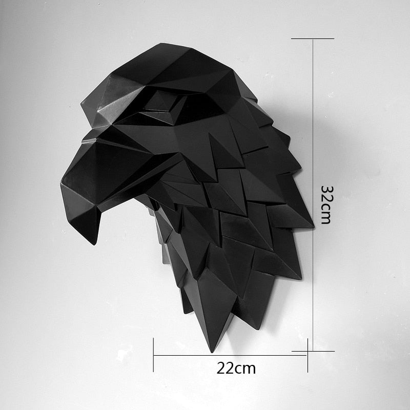 3D Wall Hanging Decoration Eagle Head Animal Figurines Living Room