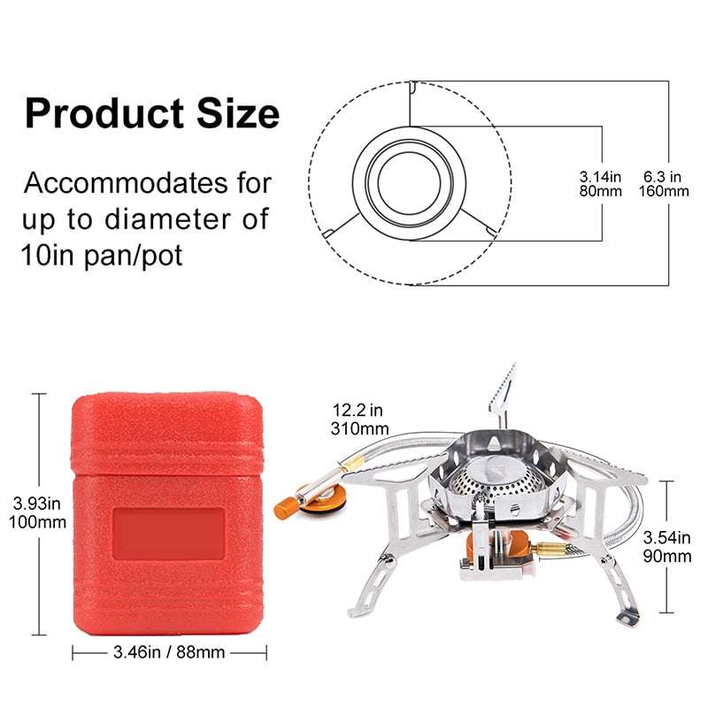 Camping Wind Proof Gas Burner Outdoor Strong Fire - InterMedia World