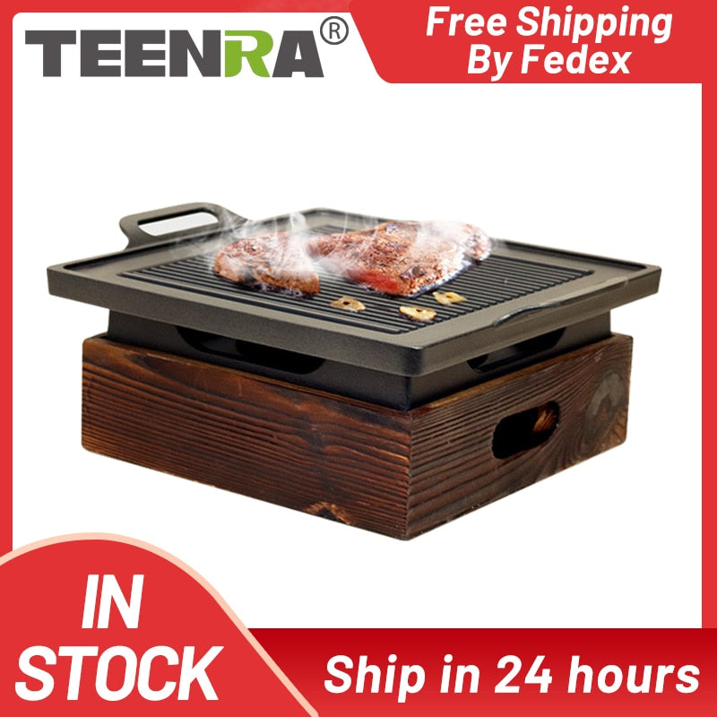 TEENRA Portable BBQ Grill Korean Japanese Barbecue Grill