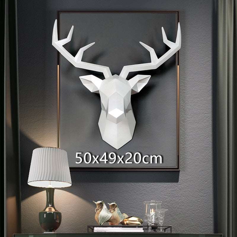 Animal Figurine,Living Room Wall Decor,Decorative Deer Sculpture,Home Interior Decoration