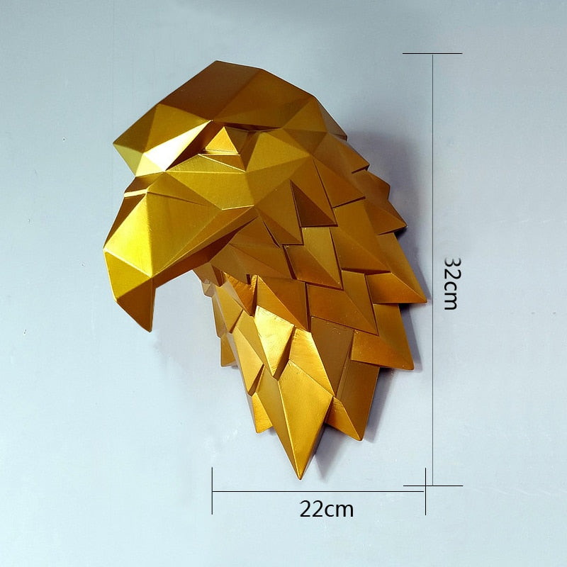 3D Wall Hanging Decoration Eagle Head Animal Figurines Living Room
