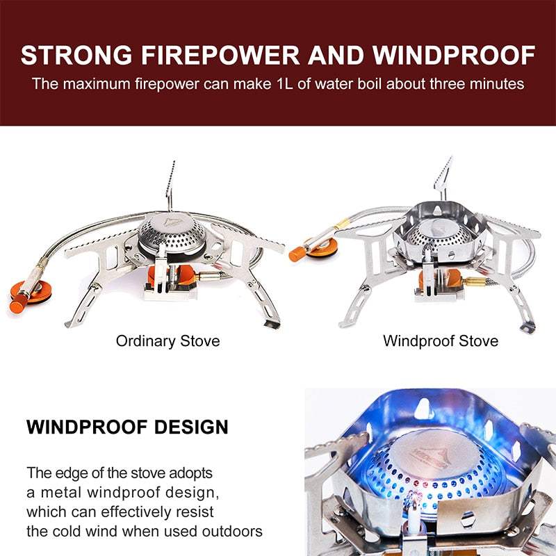 Camping Wind Proof Gas Burner Outdoor Strong Fire - InterMedia World