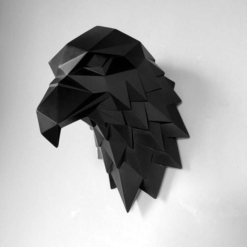 3D Wall Hanging Decoration Eagle Head Animal Figurines Living Room