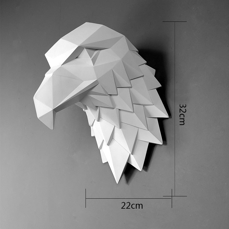 3D Wall Hanging Decoration Eagle Head Animal Figurines Living Room