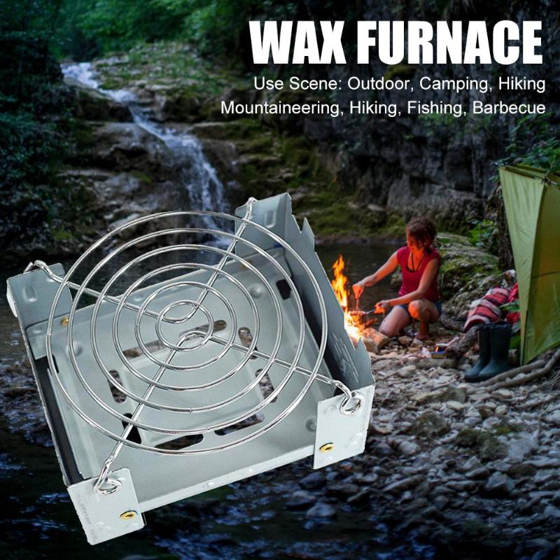 Portable Camping Wood Stove Outdoor Camping Foldable Wax Furnace with Stainless Steel Disc Wire Bracket Picnic Equipment - InterMedia World