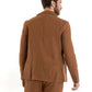 Abito Uomo Monopetto Completo Lino Sartoriale Giacca Pantaloni Tinta Unita Camel